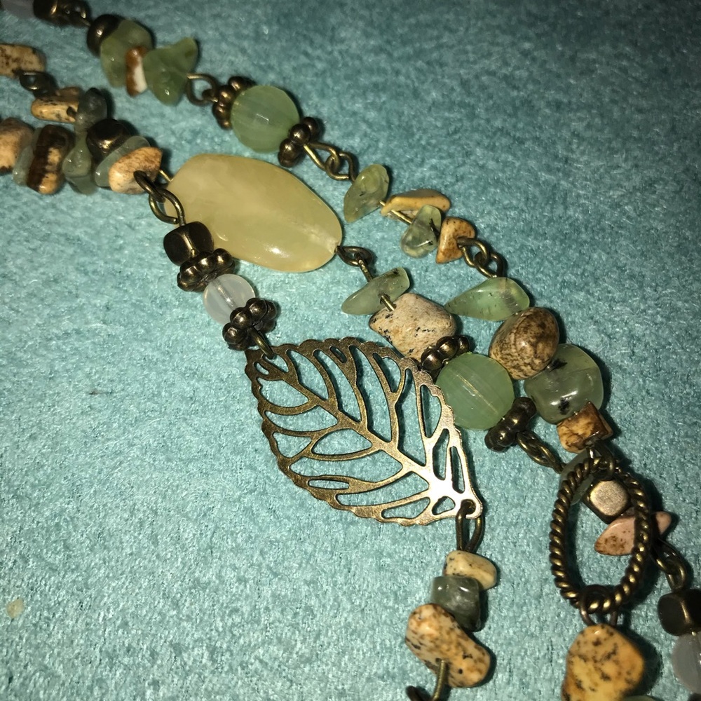 3strand bracelet with leaf charm